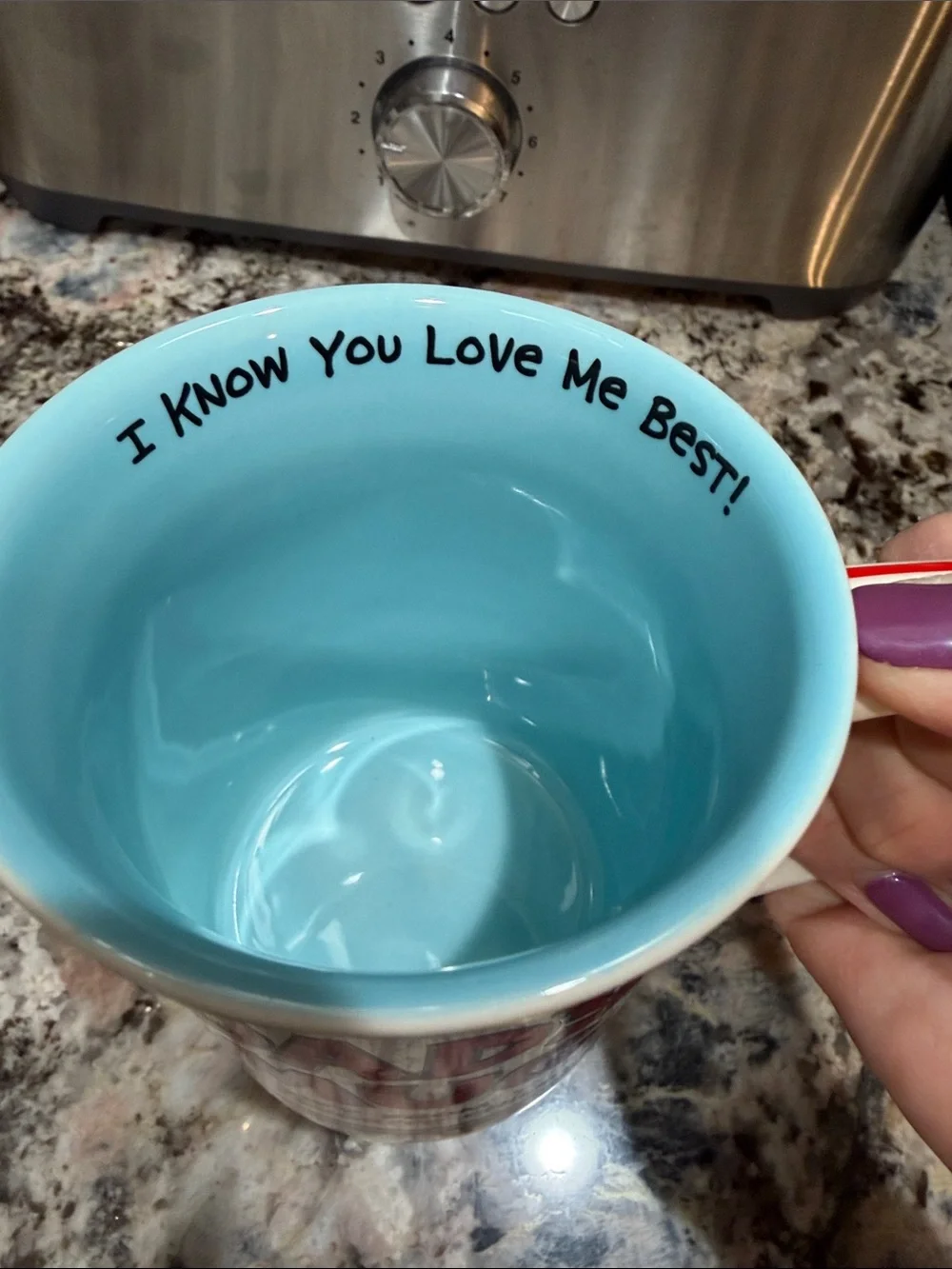 Dad's Mug Colorful Striped Ceramic Coffee Mug - Blue Interior